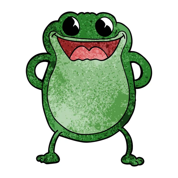 Dibujos Animados Doodle Frog Sobre Fondo Blanco — Archivo Imágenes Vectoriales