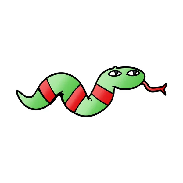 Cartoon Doodle Snake Vit Bakgrund — Stock vektor