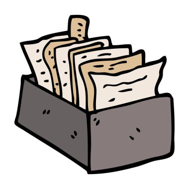 çizgi film kutusu dosyalama office doodle