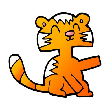 çizgi film doodle mutlu kedi