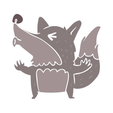 inleyen düz renk tarzı çizgi film kurt adam