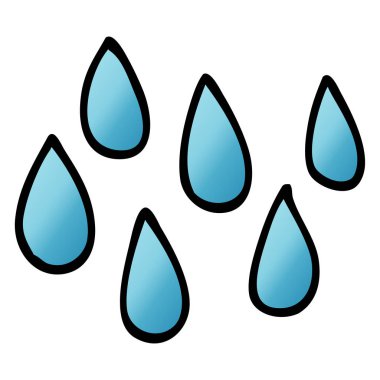 Doodle yağmur damlaları çizgi film