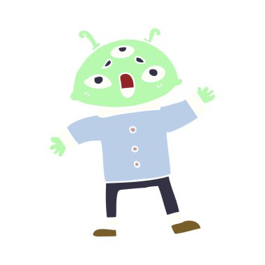 çizgi film doodle uzaylı uzay adamı