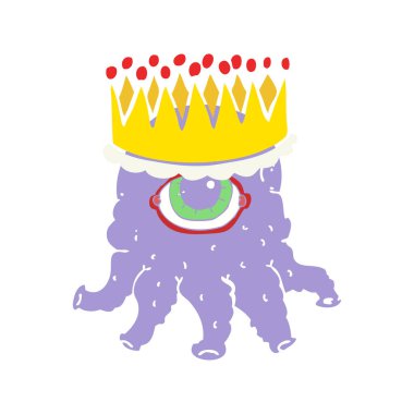 uzaylı Kral düz renkli çizimi