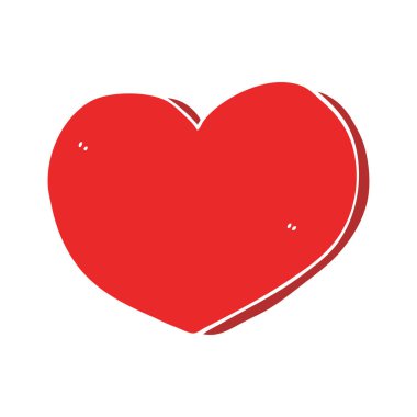 düz renk tarzı çizgi film aşk kalp