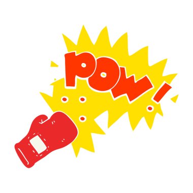 boks eldiveni yumruk düz renkli çizimi