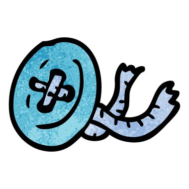 çizgi film doodle eski düğmesi