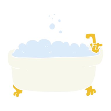 Küvet düz renkli çizimi