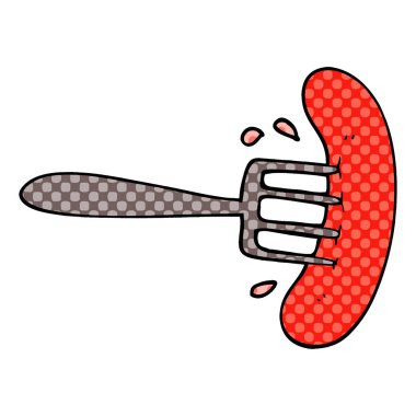 Sosisli sandviç çizgi film doodle