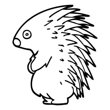 çizim karikatür dikenli kirpi