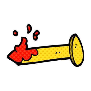 çizgi film doodle kanlı çivi