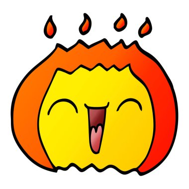 çizgi film doodle alev, vektör çizim