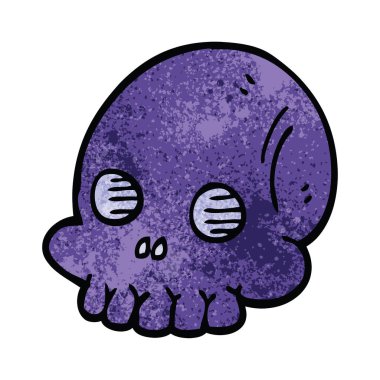 çizgi film doodle Cadılar Bayramı kafatası