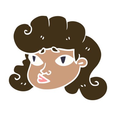 çizgi film doodle kadın yüzü