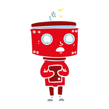 düz renk tarzı çizgi film robot