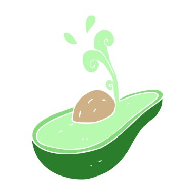 düz renk illüstrasyon avokado