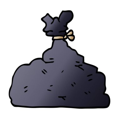 çizgi film doodle çöp torbası