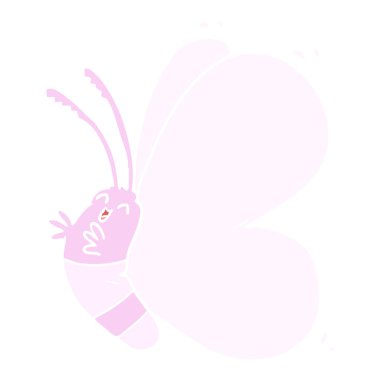 komik düz renk stil karikatür kelebek