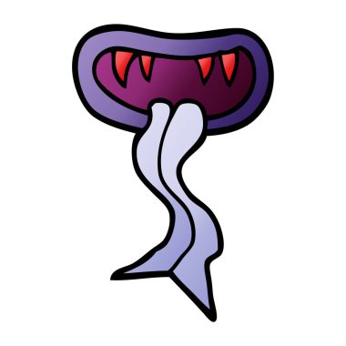 çizgi film doodle canavar ağız