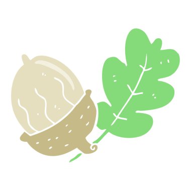 düz renk illüstrasyon meşe palamudu