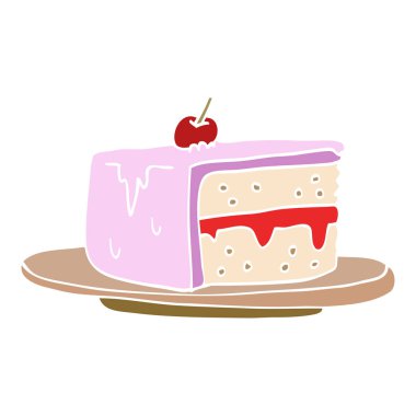 çizgi film doodle pasta dilimi