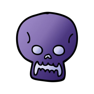 çizgi film doodle Cadılar Bayramı kafatası