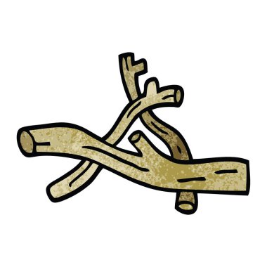 çizgi film doodle twigs yığını