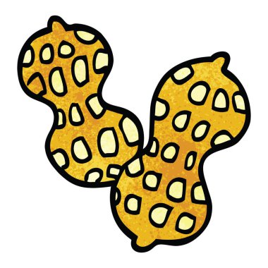 çizgi film doodle fıstık beyaz arka plan üzerinde