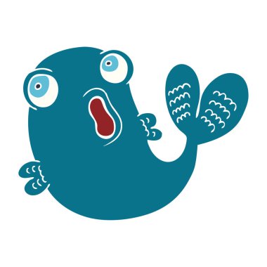 çizgi film doodle bir balık