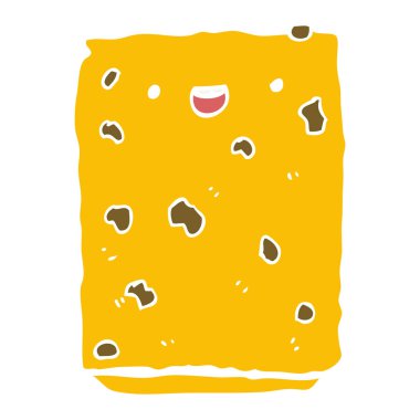 düz renk tarzı çizgi film bisküvi