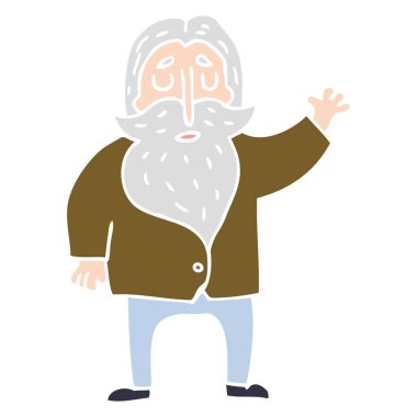 çizgi film doodle sakallı adam