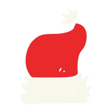 Noel şapka düz renkli çizimi