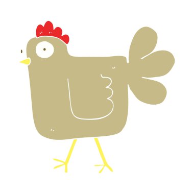 tavuk düz renkli çizimi