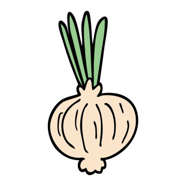 çizgi film doodle beyaz zemin üzerine soğan