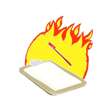 ateşe klibi kurulu düz renkli çizimi