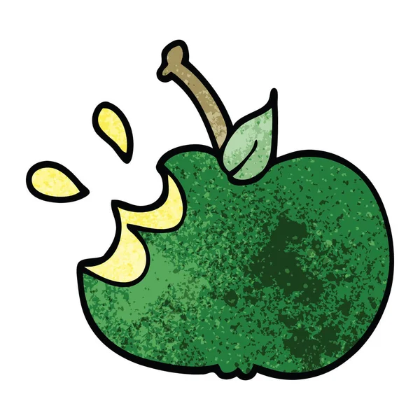 Γελοιογραφία Doodle Ζουμερά Δαγκωμένο Μήλο — Διανυσματικό Αρχείο