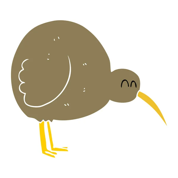 Flat Color Illustration Kiwi Bird — Stock Vector