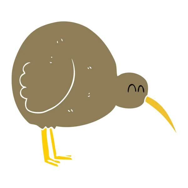 Flache Farbige Illustration Des Kiwi Vogels — Stockvektor