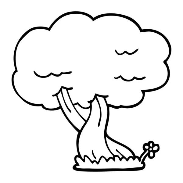 Çizim Karikatür Ağaç — Stok Vektör