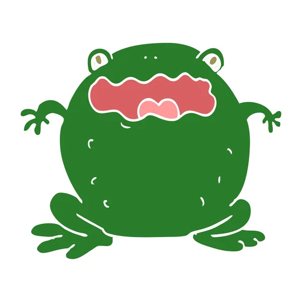 Egale Kleur Stijl Cartoon Toad — Stockvector