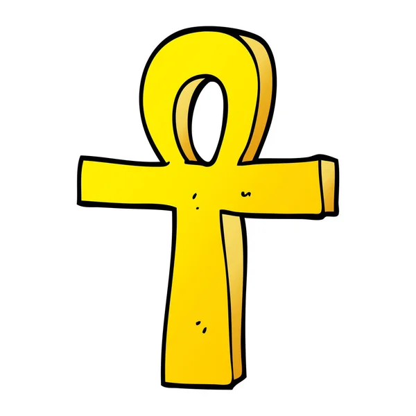 Garabato Dibujos Animados Ankh — Vector de stock