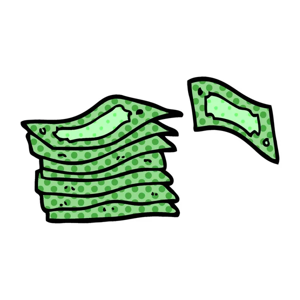 Pilha Doodle Desenhos Animados Dinheiro — Vetor de Stock