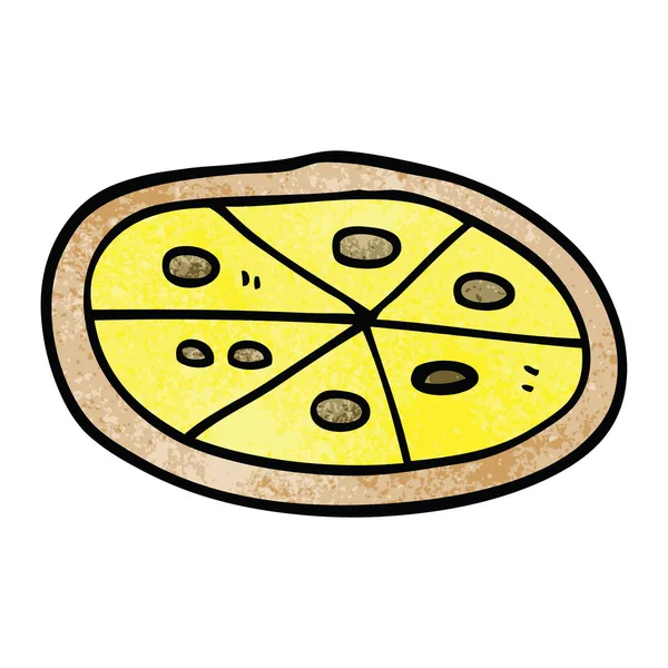 Kreskówka Doodle Pizza Białym Tle — Wektor stockowy