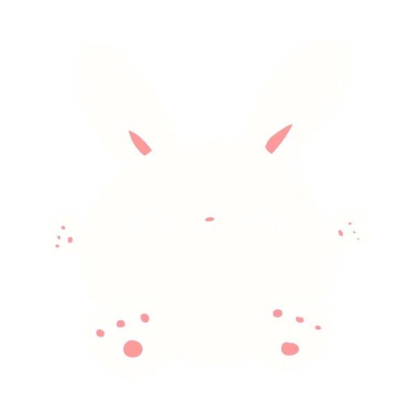 Sevimli Düz Renk Stil Karikatür Tavşan — Stok Vektör
