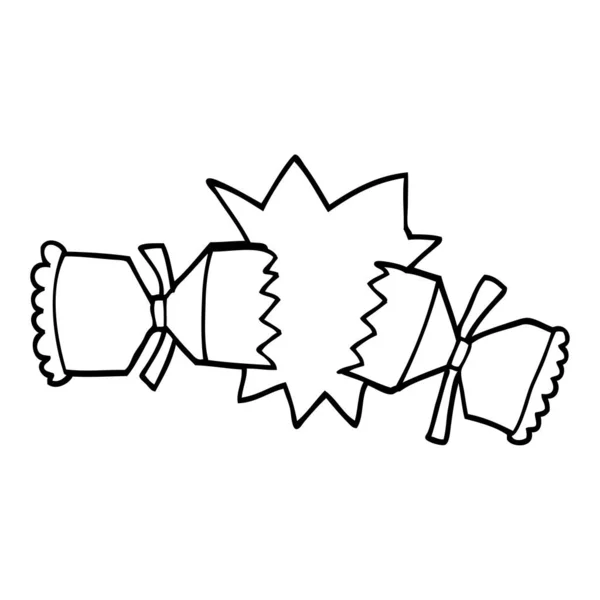 Lijntekening Cartoon Kraken Cracker — Stockvector