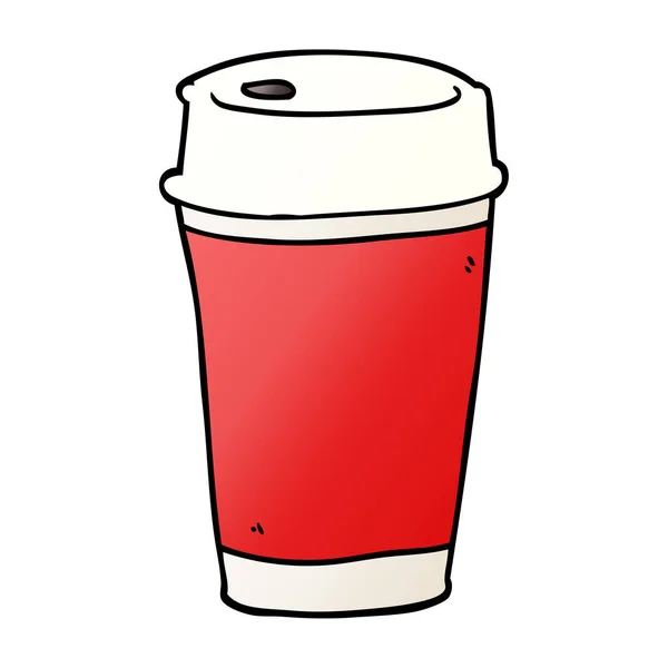 Zeichentrick Doodle Holt Kaffee Raus — Stockvektor