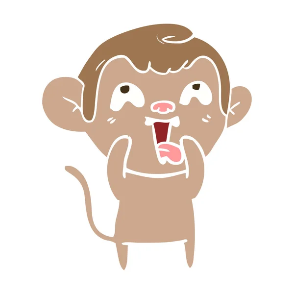 Crazy Flat Color Style Cartoon Monkey — Stock Vector