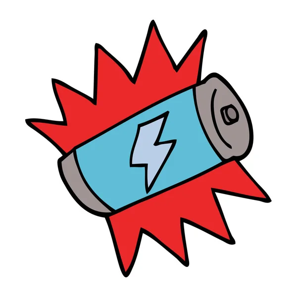 Cartoon Doodle Plně Nabitá Baterie — Stockový vektor