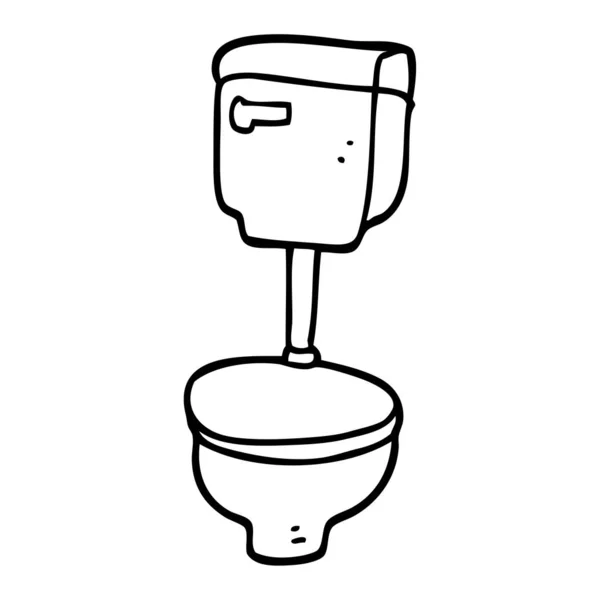 Linienzeichnung Cartoon Goldene Toilette — Stockvektor