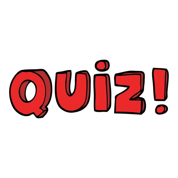 Cartoon Doodle Quiz Font — Stock Vector